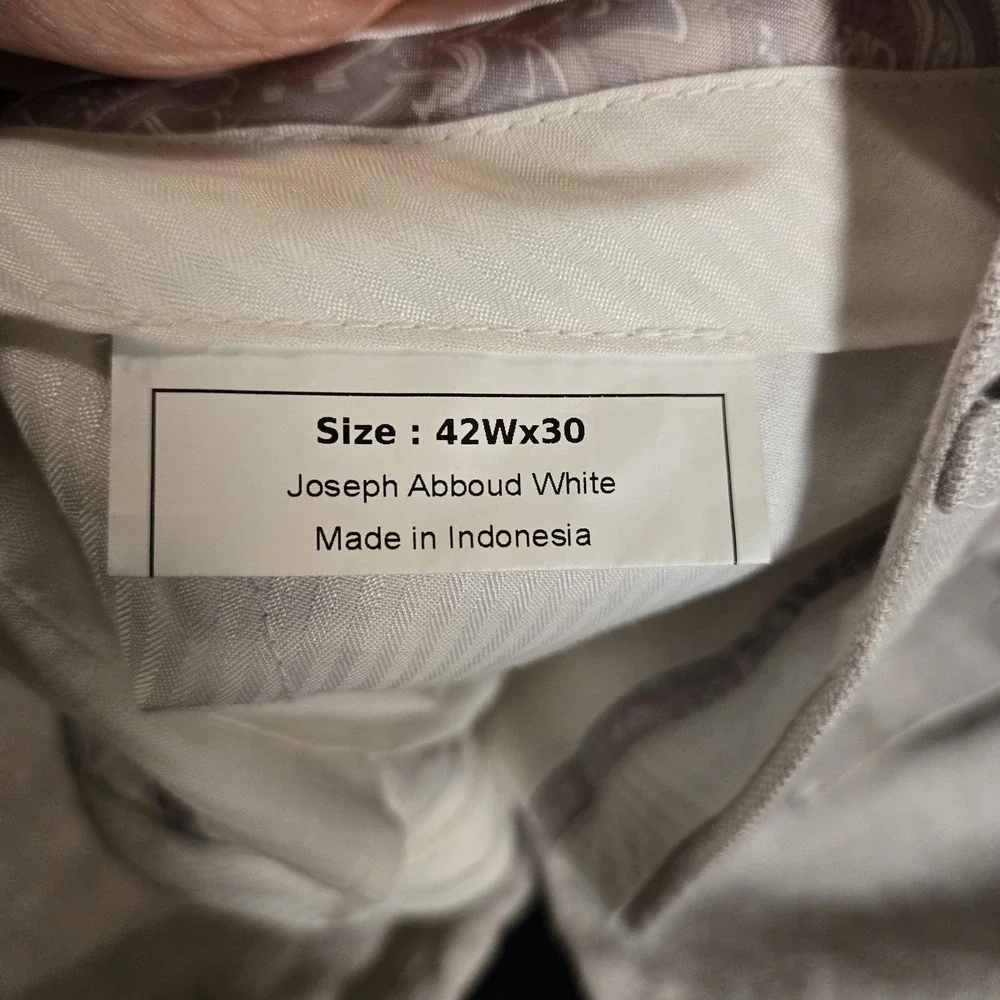 Joseph Abboud Dress Pants‎ Mens 42x30 Beige Linen Flat Front Straight Leg Summer